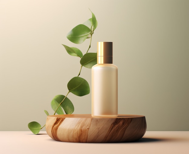 organic cosmetic product with dreamy aesthetic and fresh background