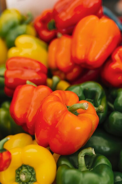 Organic fresh colorful bell peppers