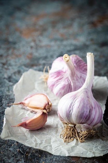 Organic garlic bulbs