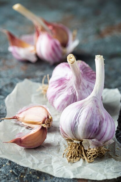 Organic garlic bulbs