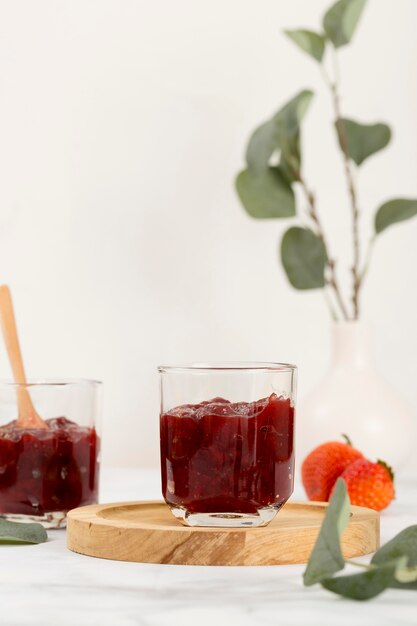 Organic homemade wild berry marmalade in glasses