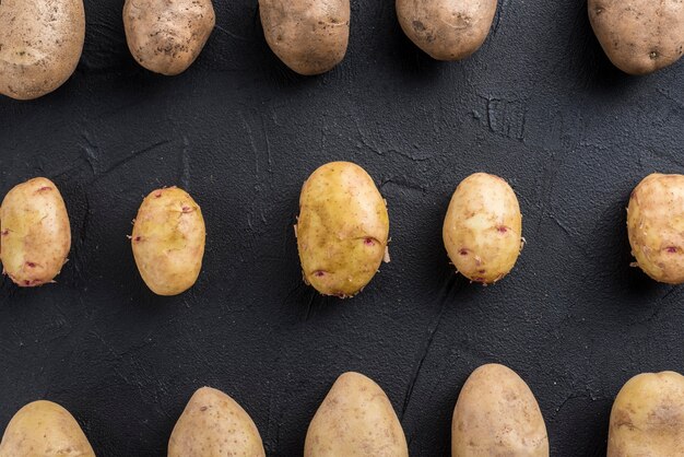 Organic potatoes on table