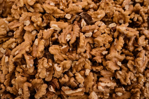 Organic walnuts background