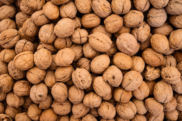 Organic walnuts background