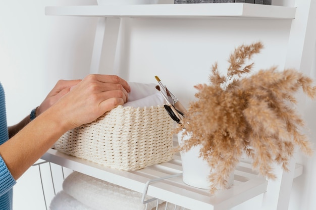 Organized cabinet at home