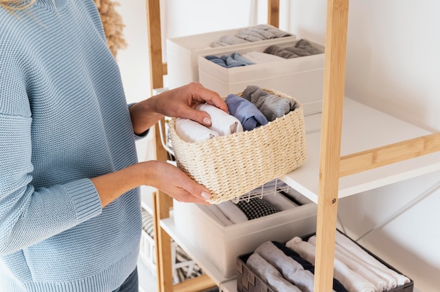 Organized cabinet at home