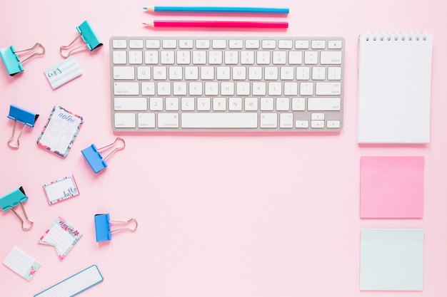 Organized set of keypad and stationary