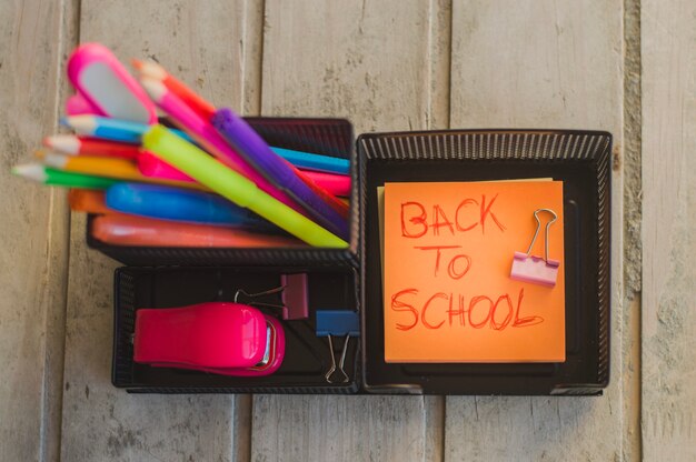 Organizer with stationery items