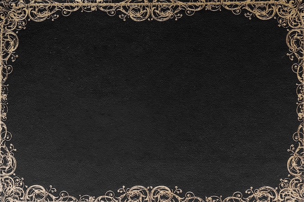 Ornate border design against black background for card
