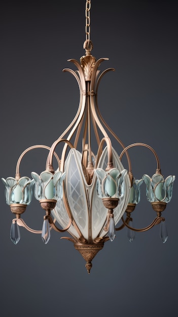 Ornate chandelier in art nouveau style