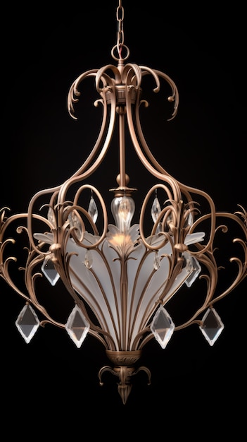 Ornate chandelier in art nouveau style