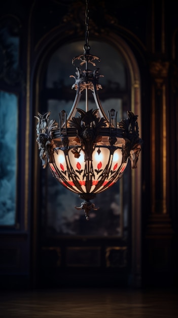 Ornate chandelier in art nouveau style