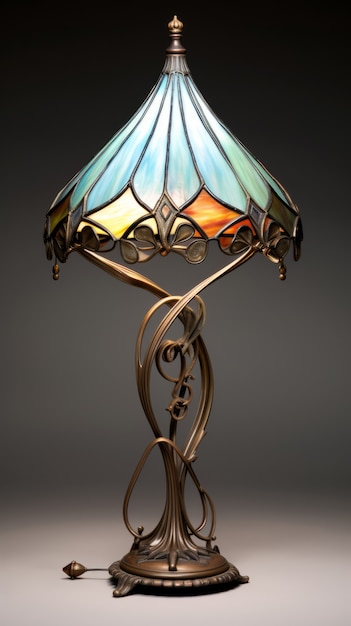 Ornate lamp in art nouveau style