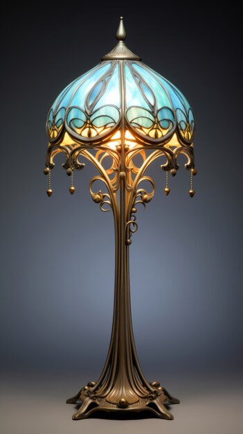 Ornate lamp in art nouveau style