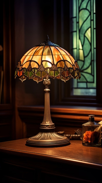 Ornate lamp in art nouveau style