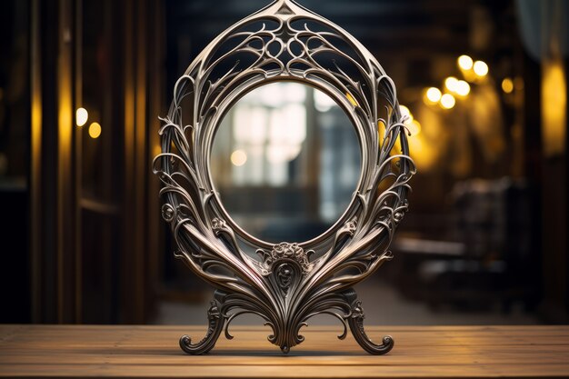 Ornate mirror in art nouveau style