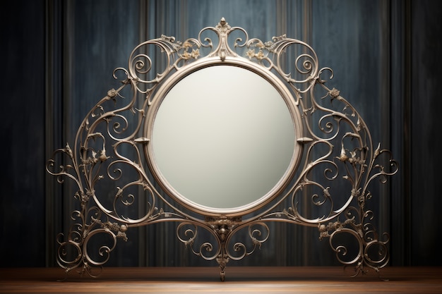 アート・ヌーヴォー様式の装飾された鏡