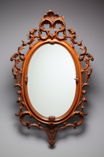 Free photo ornate mirror in art nouveau style