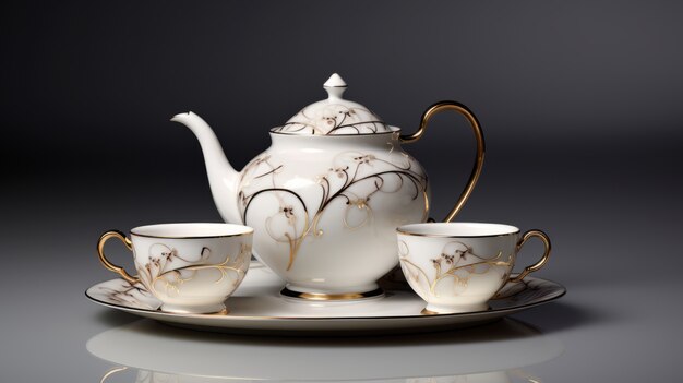 Ornate teapot in art nouveau style