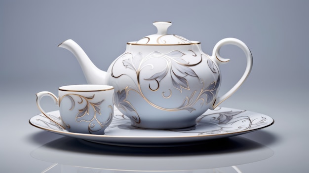 Free photo ornate teapot in art nouveau style