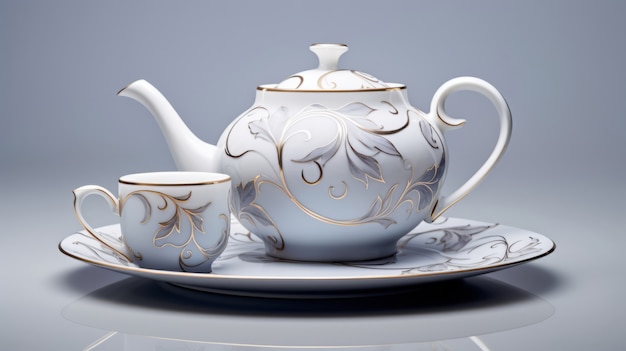 Ornate teapot in art nouveau style