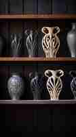 Free photo ornate vases in art nouveau style