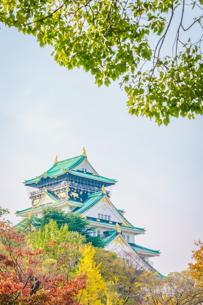 Osaka castle in Osaka Japan