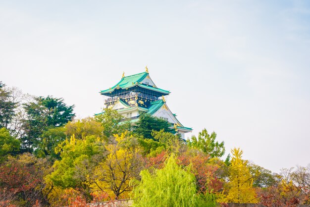 Osaka castle in Osaka Japan