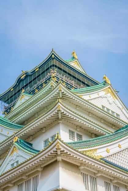 Osaka castle in Osaka Japan