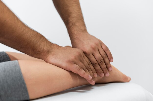 Osteopathy patoient getting tretment massage