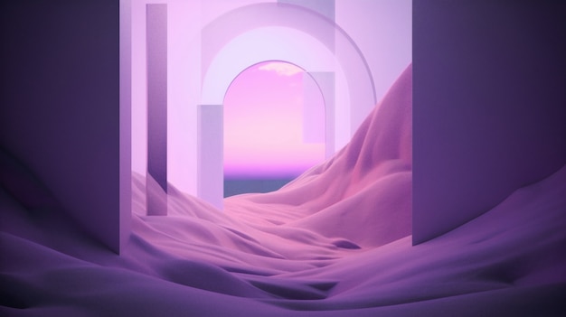 Бесплатное фото Обои с потусторонним и мистическим пейзажем в фиолетовых тонах