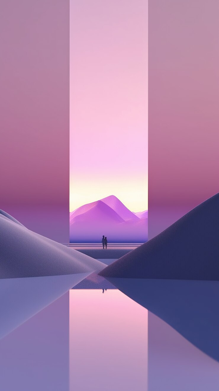 Free Photo otherworldly and mystical landscape wallpaper in purple tones