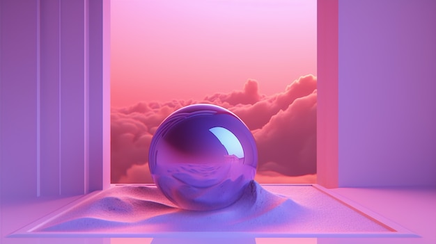 Otherworldly and mystical landscape wallpaper in purple tones