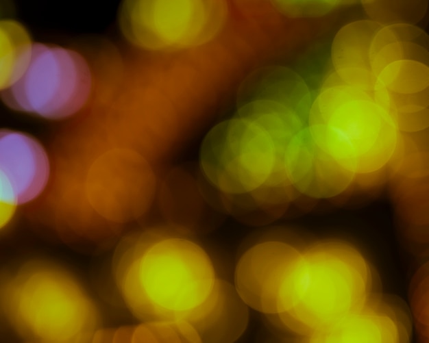 Out-of-focus colorful bokeh neon lights