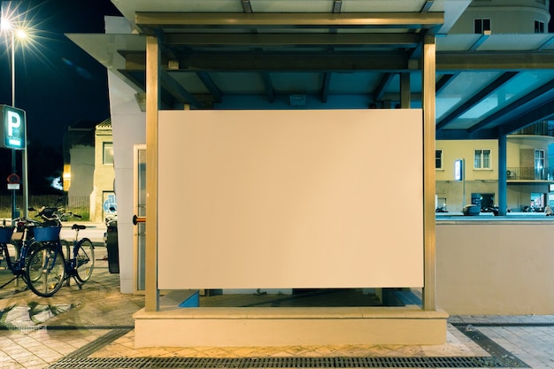 Free photo outdoor advertisement for blank billboard in the city