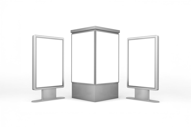 Free Photo outdoor advertising billboards in a row