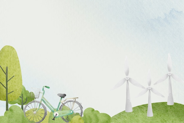 Free Photo outdoor background with sustainable park watercolor