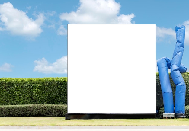 Outdoor billboard entrance to the village with white background