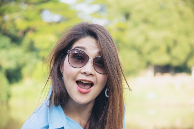 Outdoor portrait asian woman 