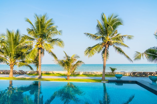 Outdoor swimming pool in hotel and resort