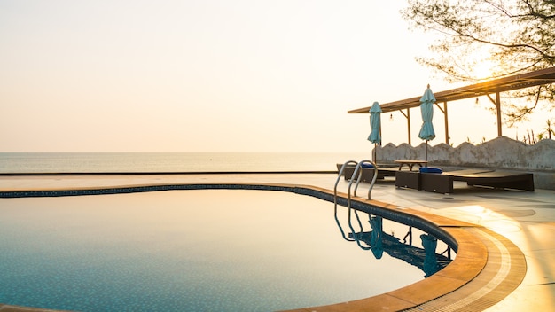 Outdoor swimming pool in hotel and resort