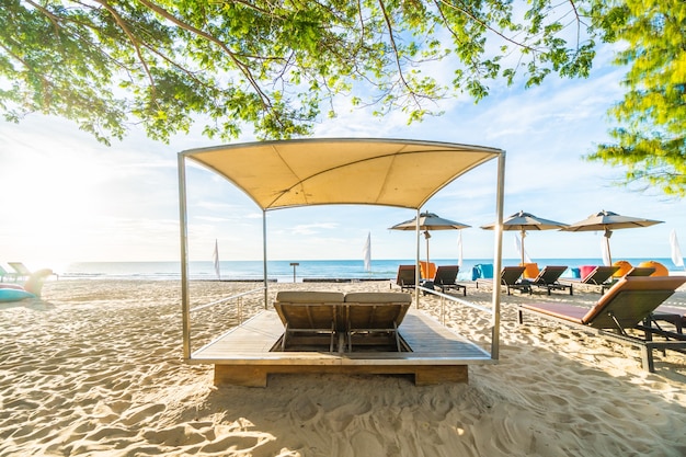 Free photo outdoor with umbrella and chair