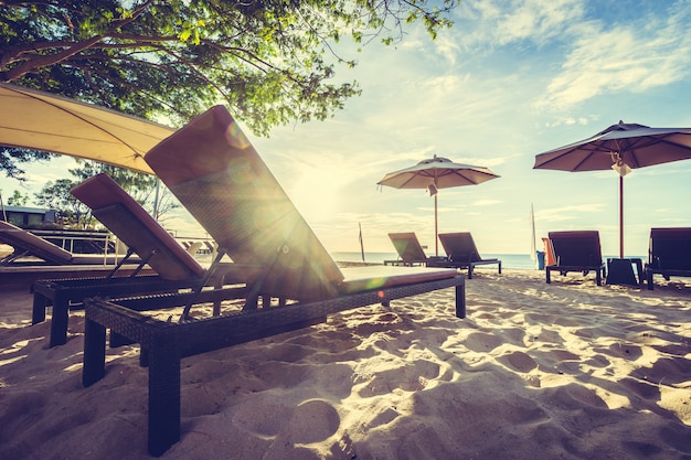 Free photo outdoor with umbrella and chair