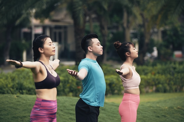 Free photo outdoor yoga practice