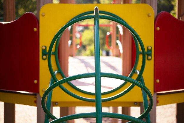 Outdoors colorful children playground background