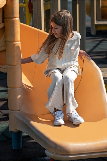 Outdoors colorful children playground background