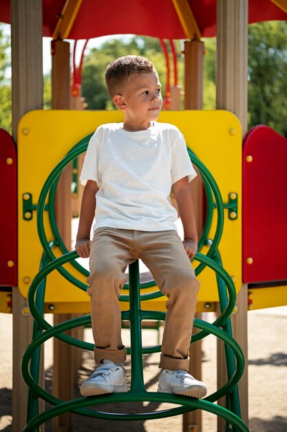 Outdoors colorful children playground background