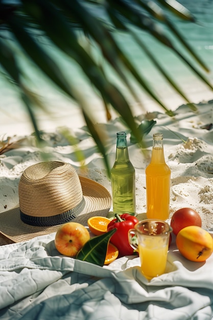 Outdoors picnic scenery in summertime