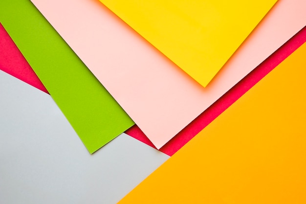 Overhead view of colorful craftpapers