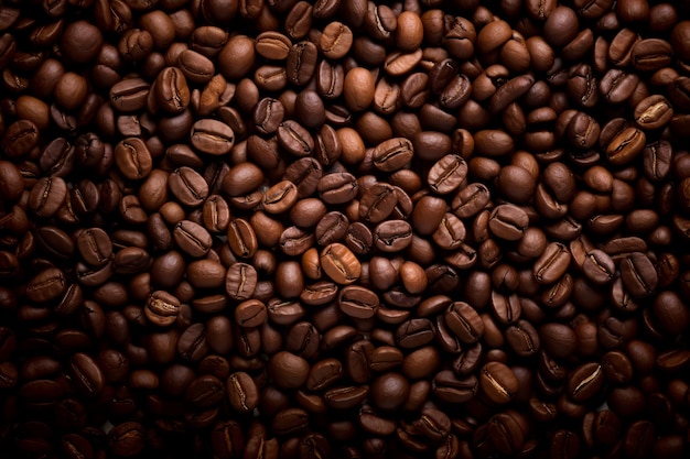 無料写真 コーヒー豆を上から見た図